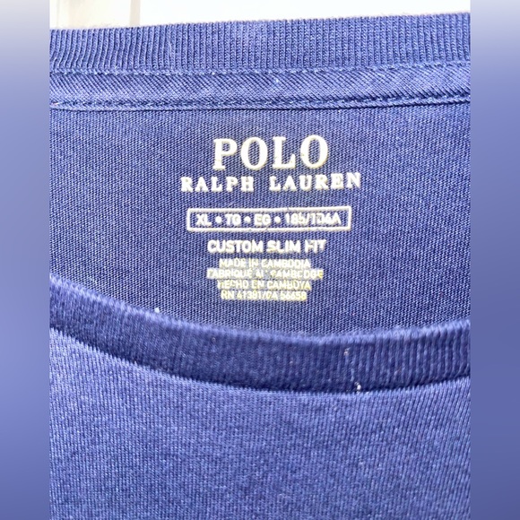 POLO Ralph Lauren Custom Slim Fit Navy Tee | Men’s Size Large - Picture 9 of 9